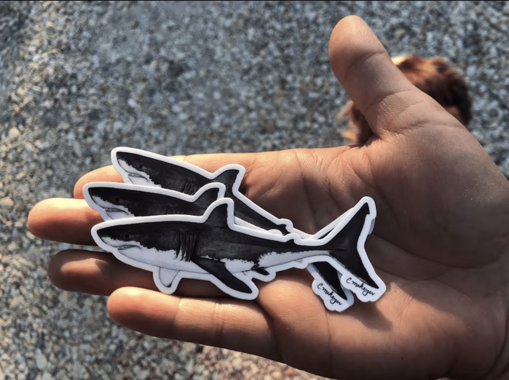 White Shark Stickers 3-Pack